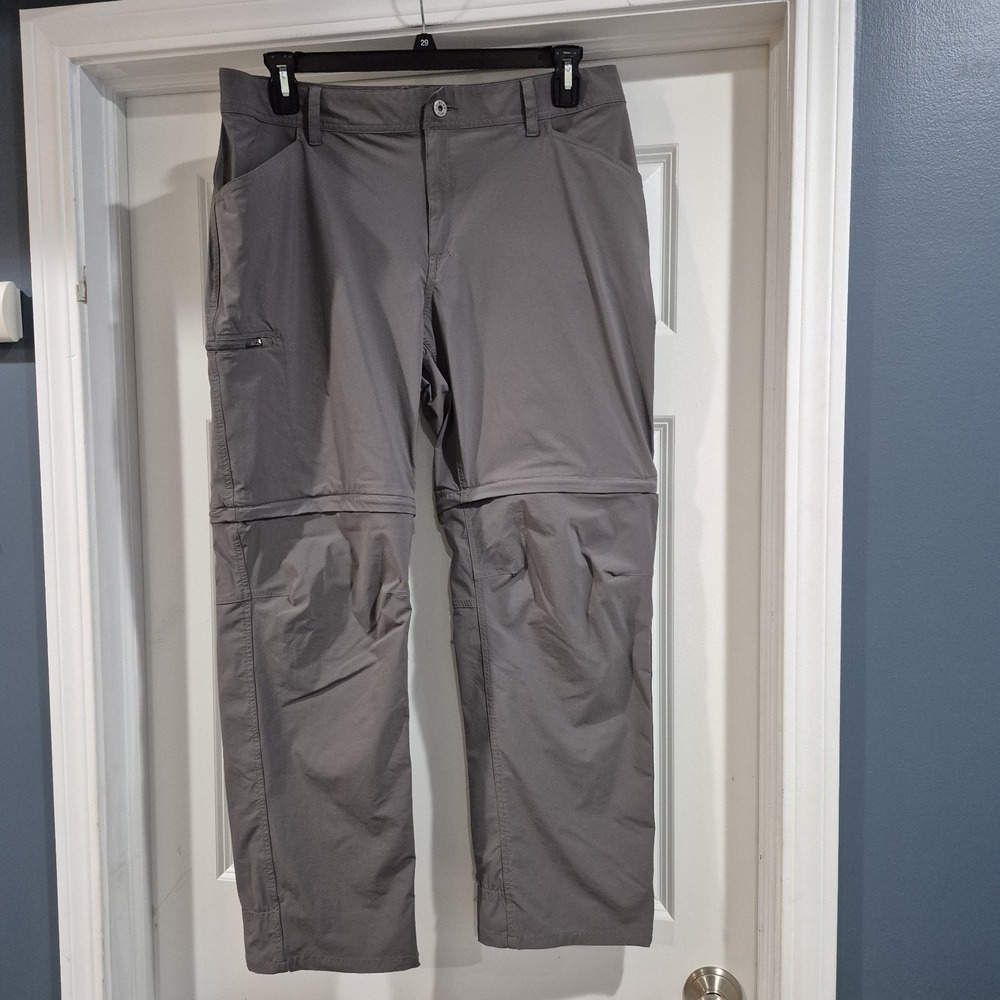 L.L. Bean Pants Womens 16 Gray Hiking Fishing Zip Off No Fly Zone Nylon Outdoor
